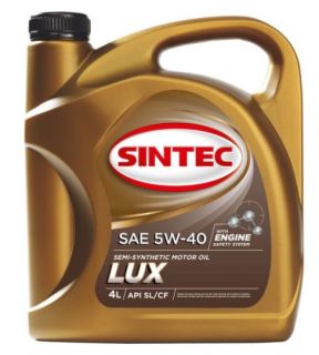 Моторное полусинтетическое масло Sintec Люкс SAE 5W-40 API SL/CF 4 л