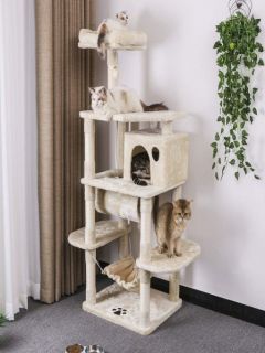 Домик для кошки / Домик, когтеточка для кошки «Комфорт Сити» / Домашний комплекс для кошки