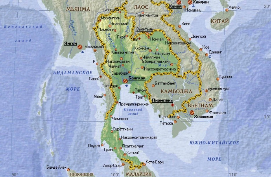 Где находится тайланд на карте мира на русском языке географическая карта