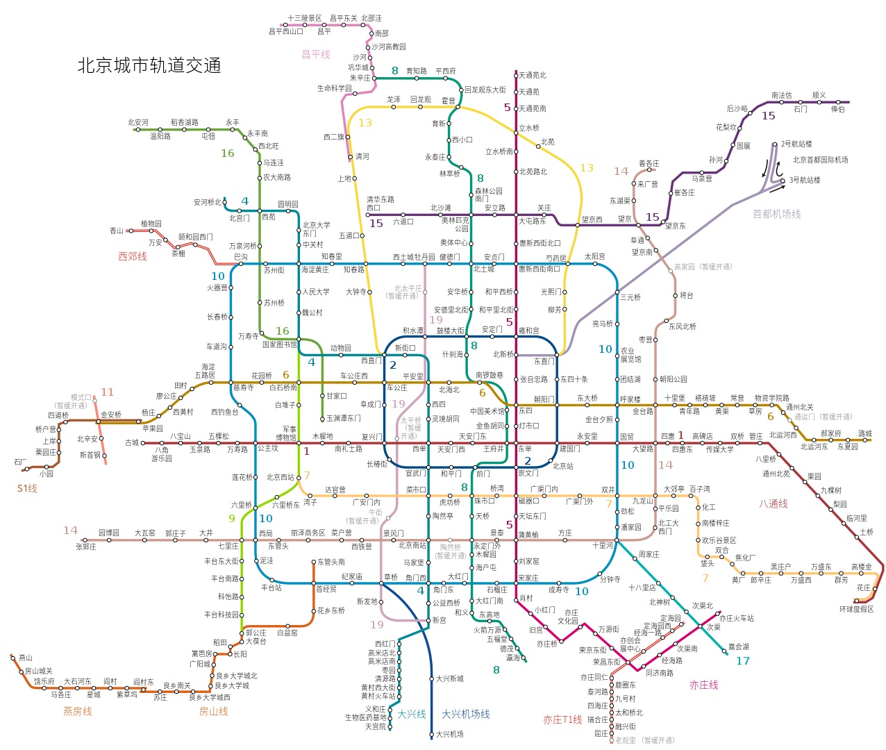 Карта метро пекина 2022